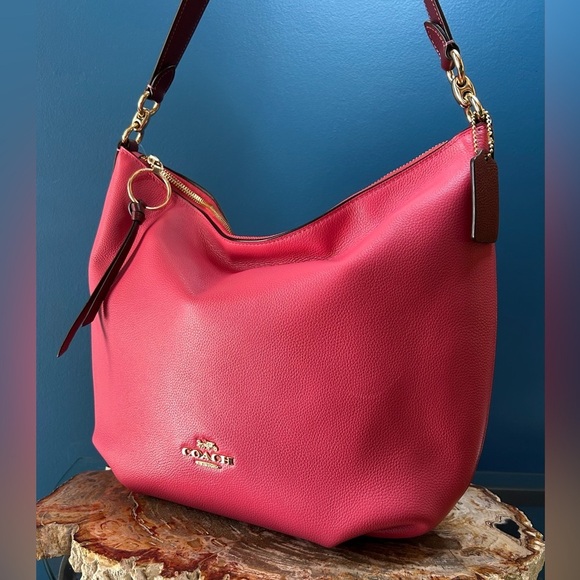 Coach Skylar Hobo Poppy Pink Pebble Leather, Shoulder Bag 91154 - Picture 4 of 17